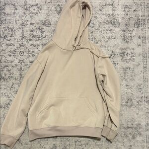 Men's Cream Pullover Hoodie Sweatshirt